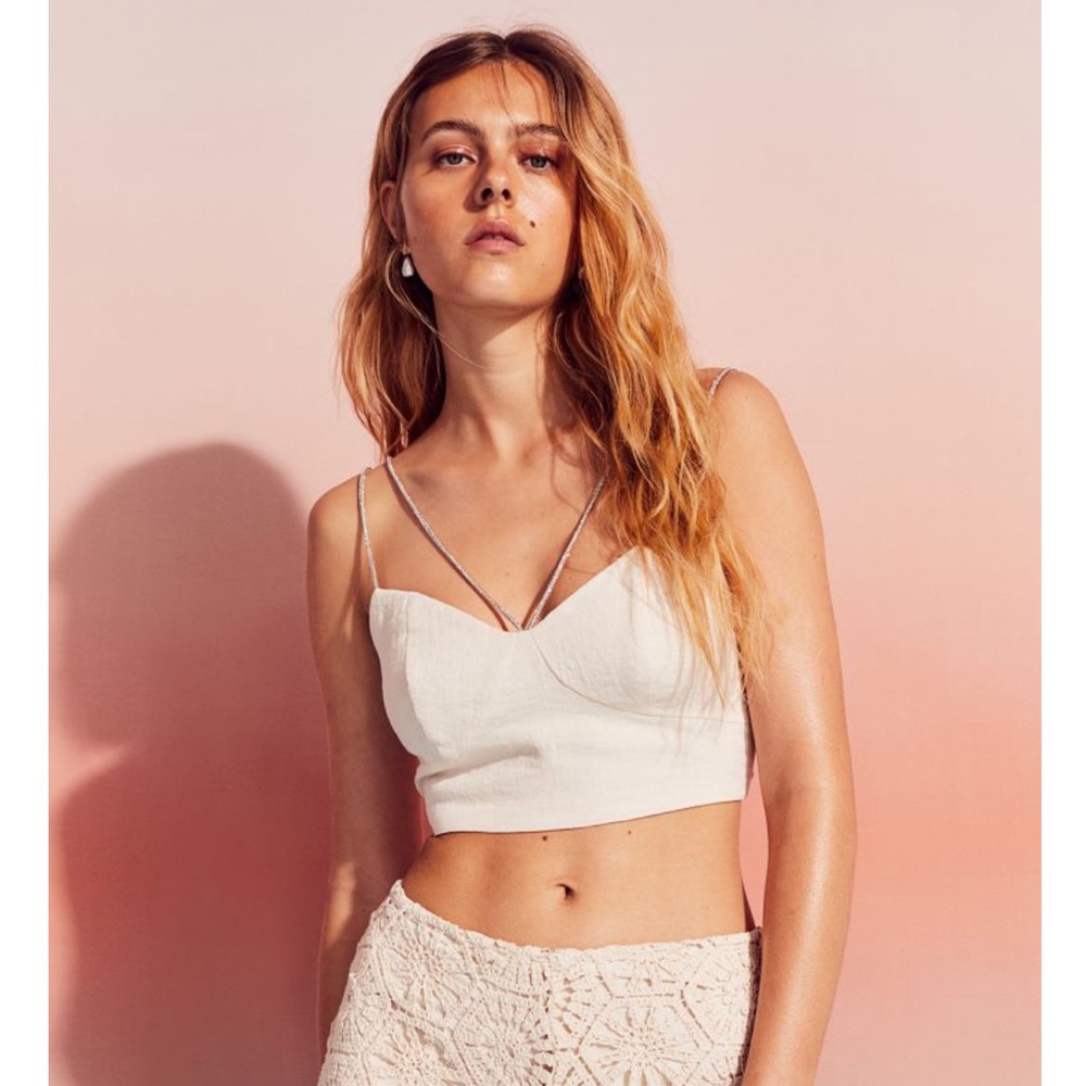 H&M Crop Top with Sparkly Straps BNWT
